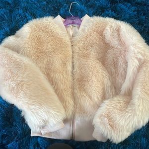Faux fur holiday jacket